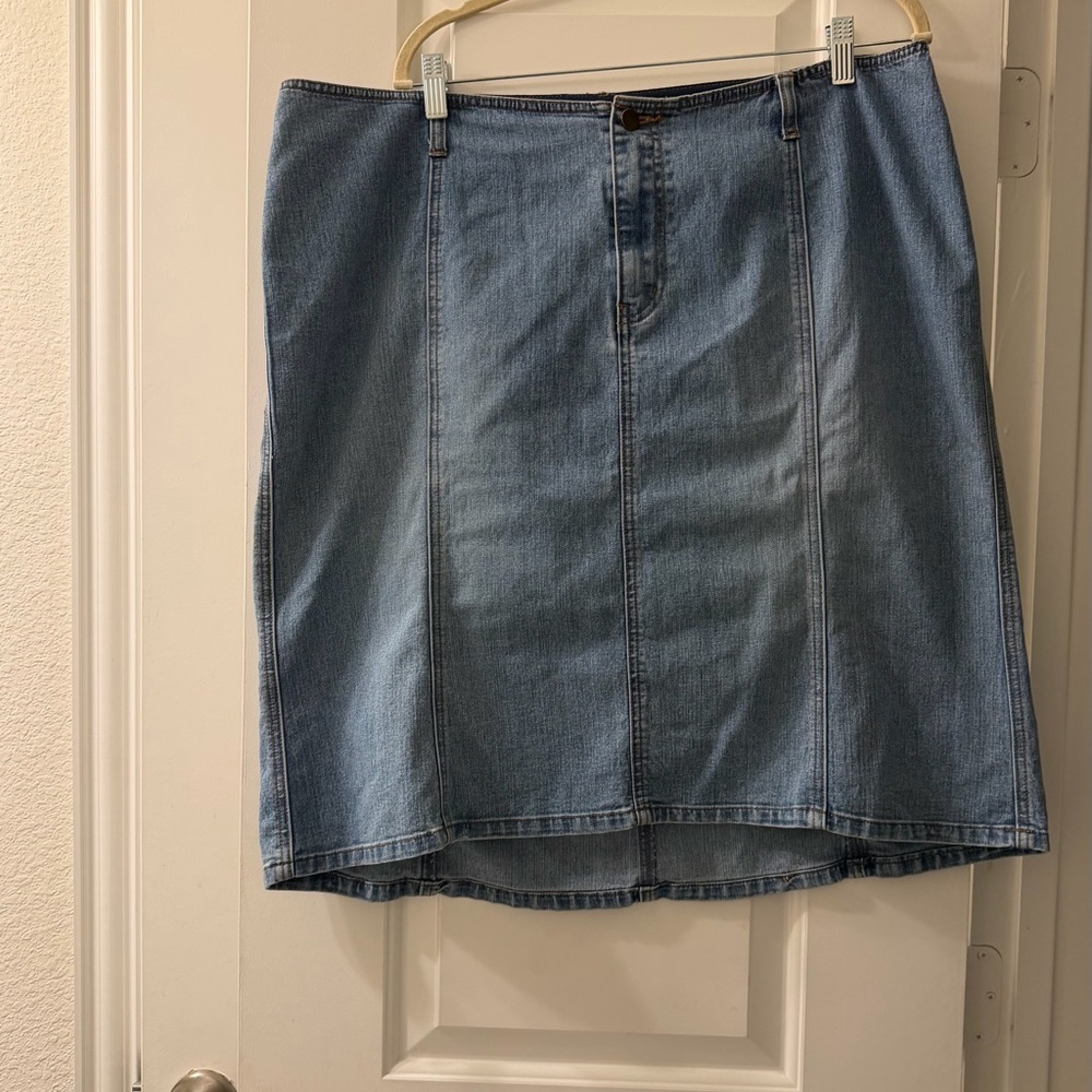 Venezia Light Blue A-Line Denim Skirt
